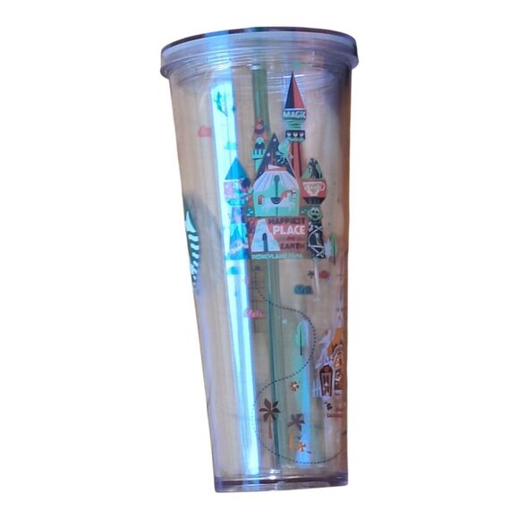 Starbucks Disneyland 24oz Venti Cold Cup Tumbler Clear Lid/Straw 2020 Limited - Picture 7 of 8